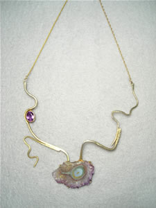 Geode Necklace with Amethyst